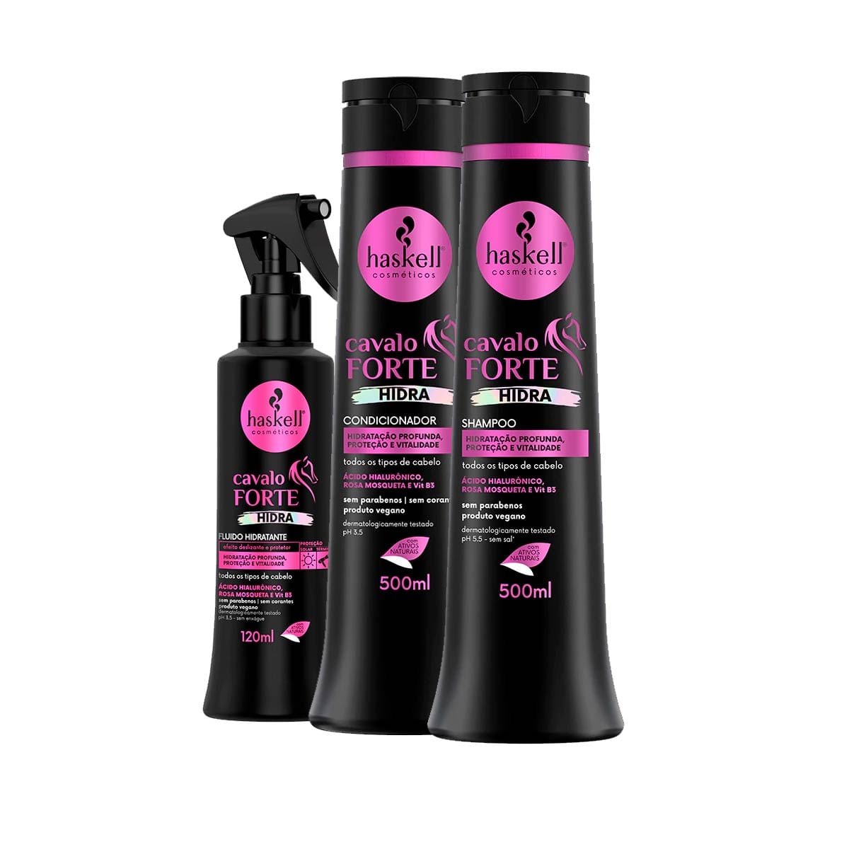 Haskell Cavalo Forte Hidra 500Ml Shp/Cond/Tônico Hidratação