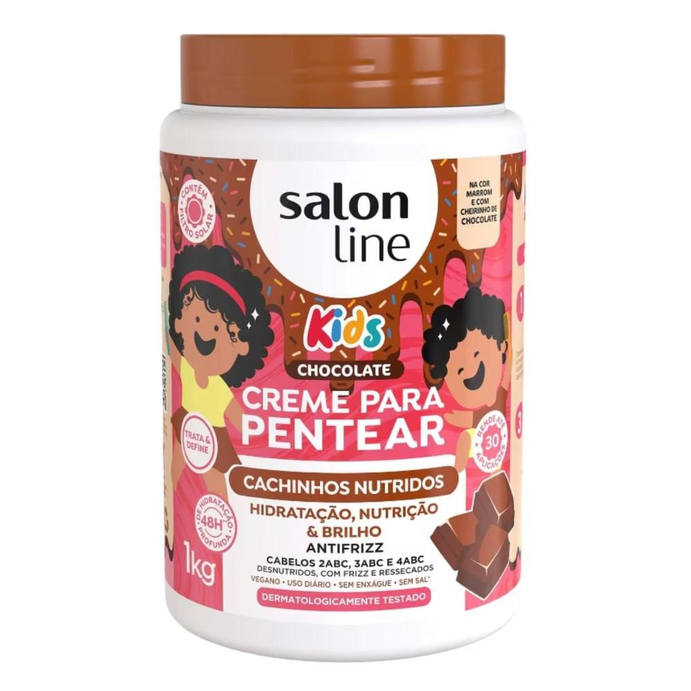 Creme para Pentear Salon Line Kids Chocolate Cachinhos Nutridos 1kg