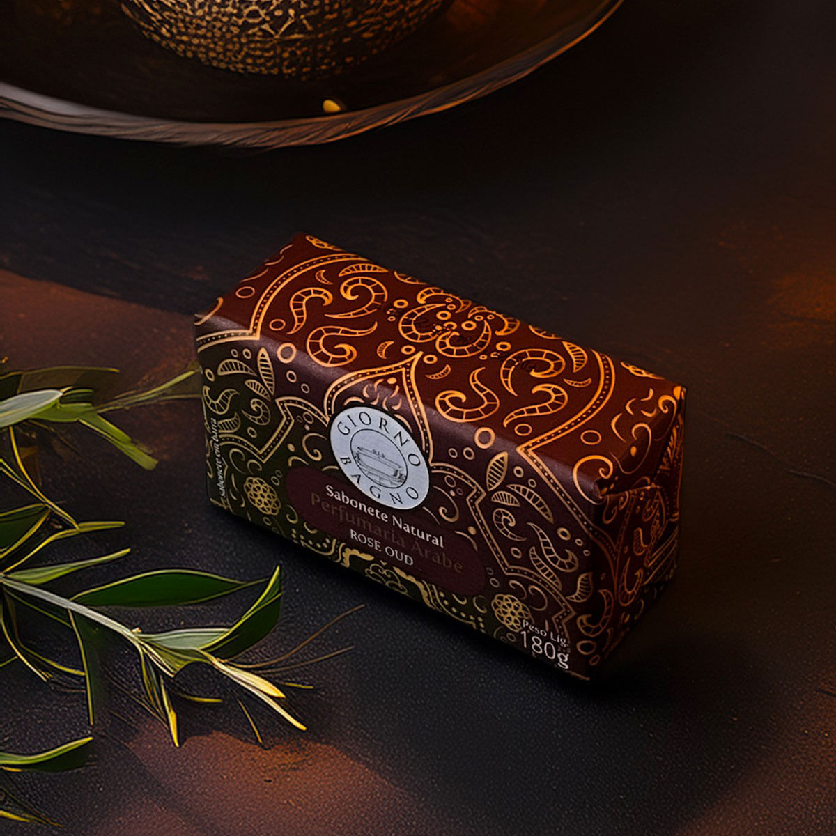 Giorno bagno perfumaria árabe rose oud - sabonete natural 180g