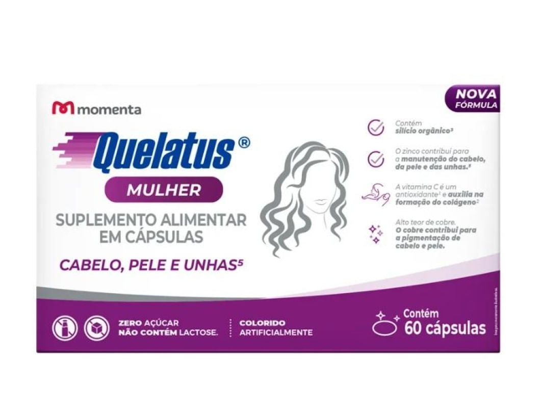 Quelatus Mulher Suplemento Alimentar Momenta 60cps
