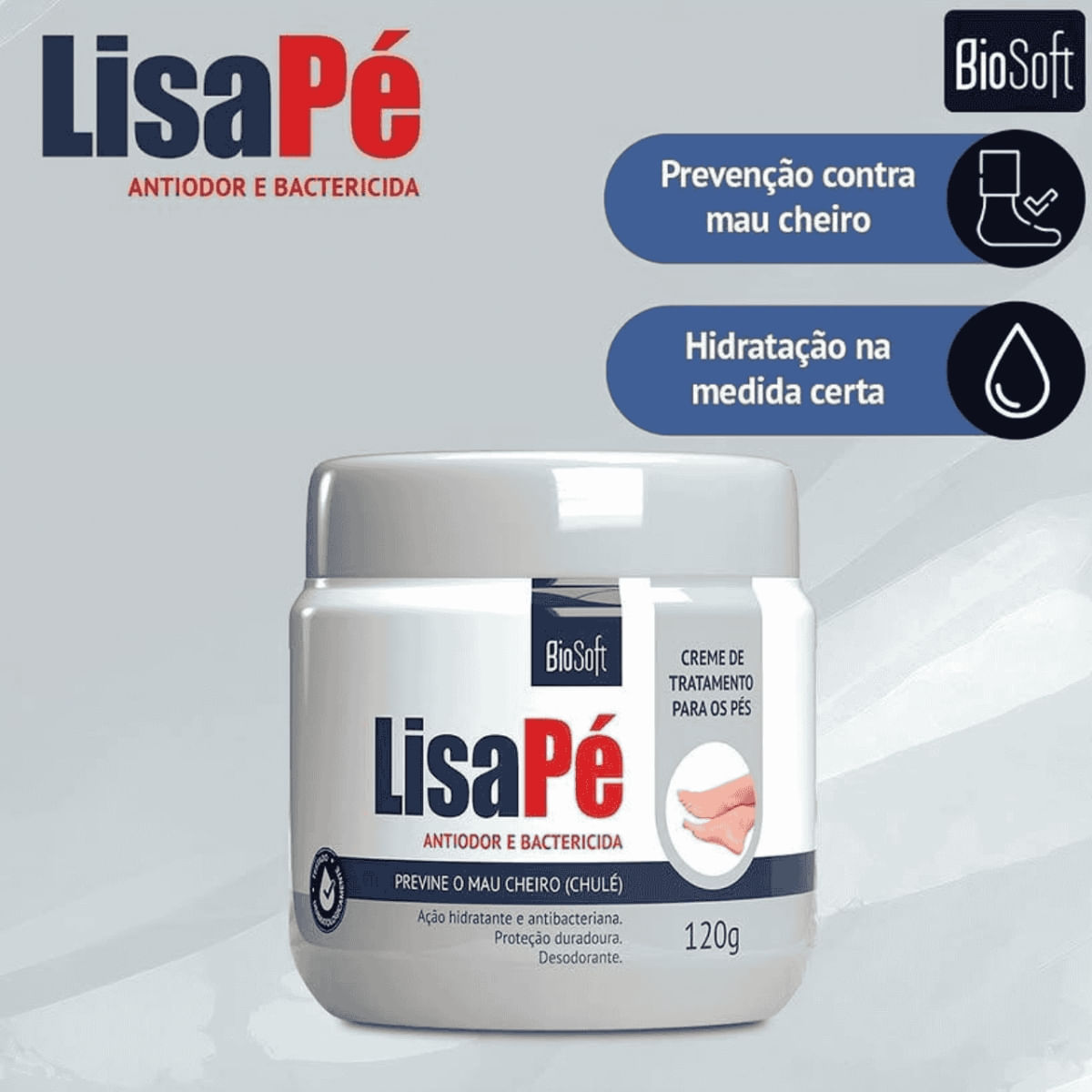 Creme Hidratante para Pés Lisa Pé Antiodor Bio Soft 120g - Época
