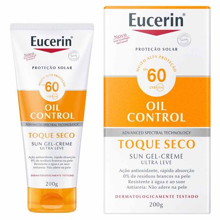 EUCERIN Protetor Solar Corporal Toque Seco Oil Control FPS 60 200ml EUCERIN Protetor Solar Corporal Toque Seco Oil Control FPS 60 200ml