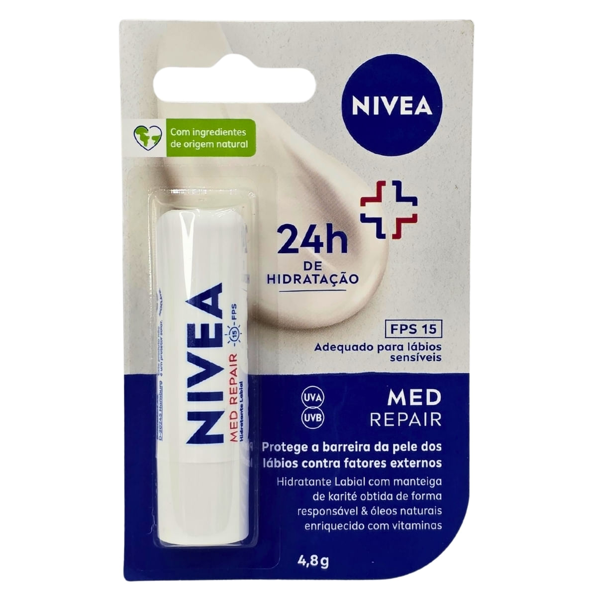 Protetor Labial Med Repair Fps 15 Sem Cor Nivea 4,8G