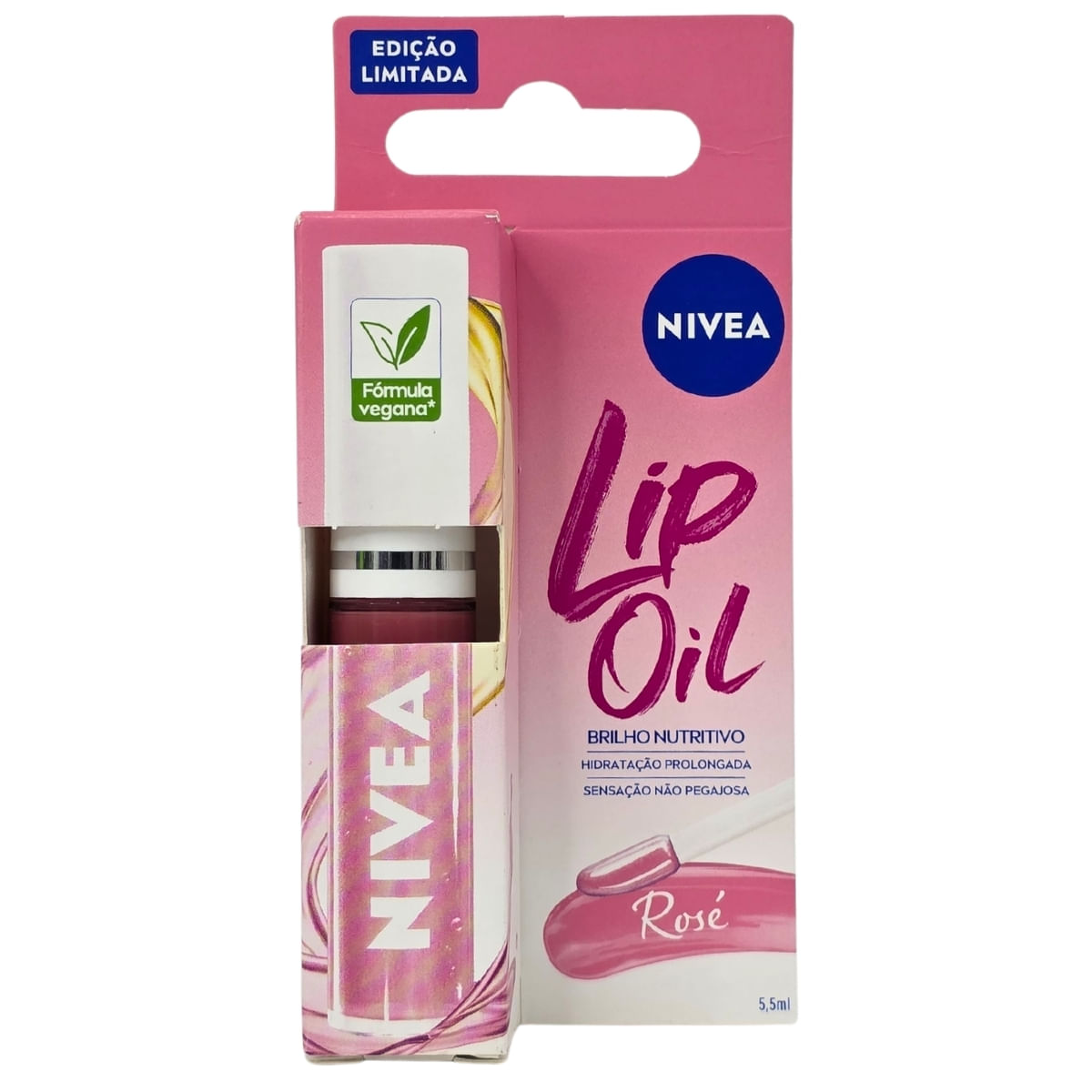 Lip Oil Hidratante Labial Com Efeito Gloss Rosé Nivea 5,5ml