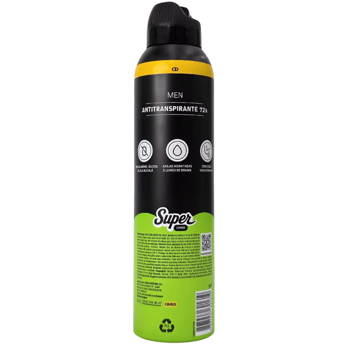 Desodorante Aerossol 0% Alumínio Masculino Citrus 72h Super Cimed