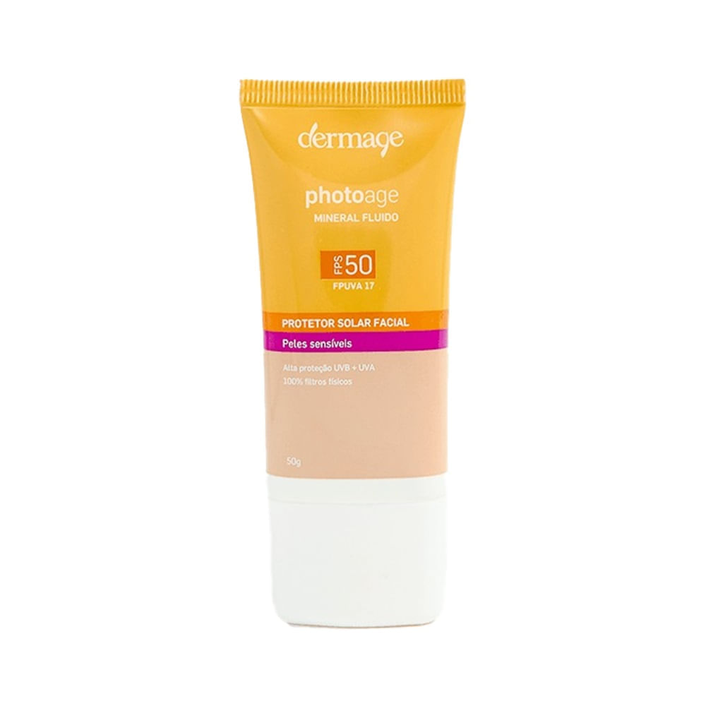 Protetor solar facial dermage photoage mineral fluido clara fps50 50g
