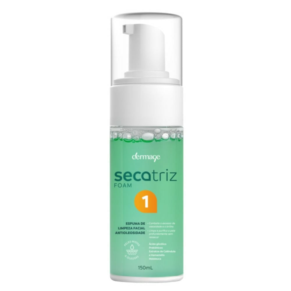 Espuma de limpeza facial dermage secatriz foam 150ml