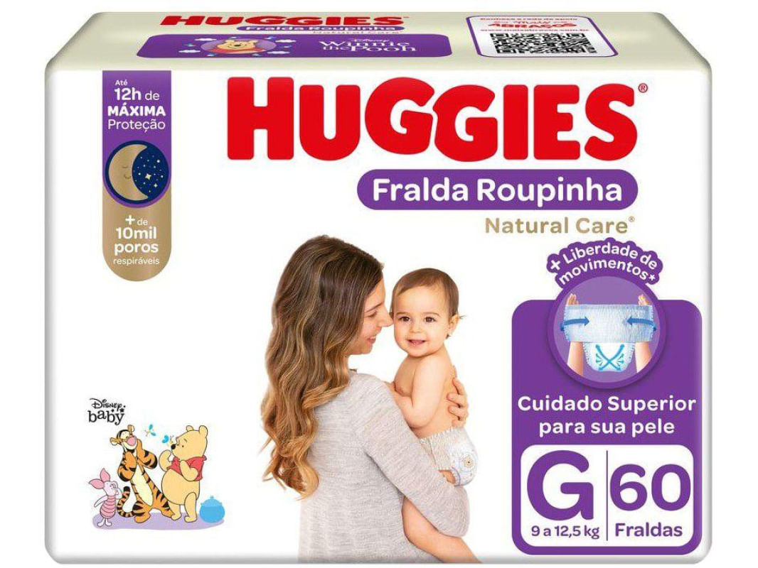 Fralda Huggies Natural Care Tam. G 9 a 12,5kg