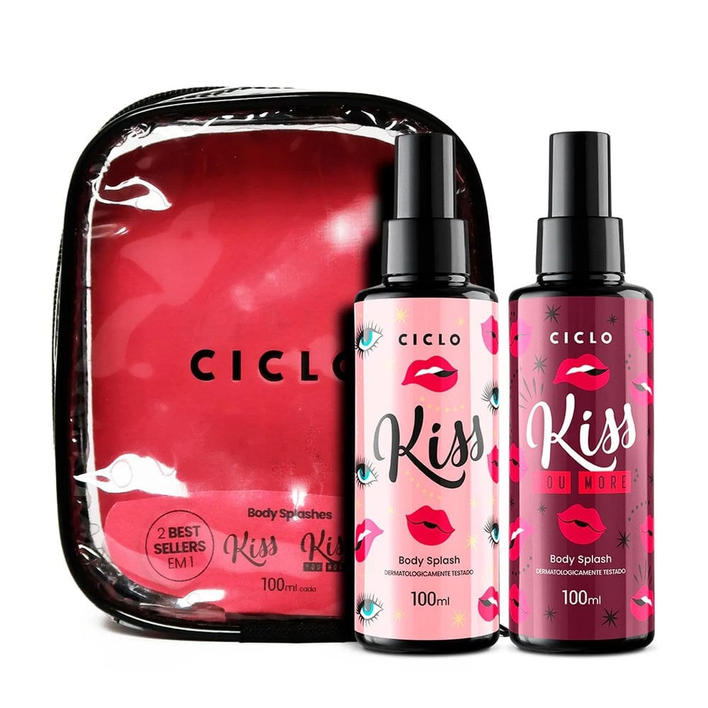 Kit Ciclo Cosméticos Body Splash Kiss 100ml + Body Splash Kiss You More 100ml