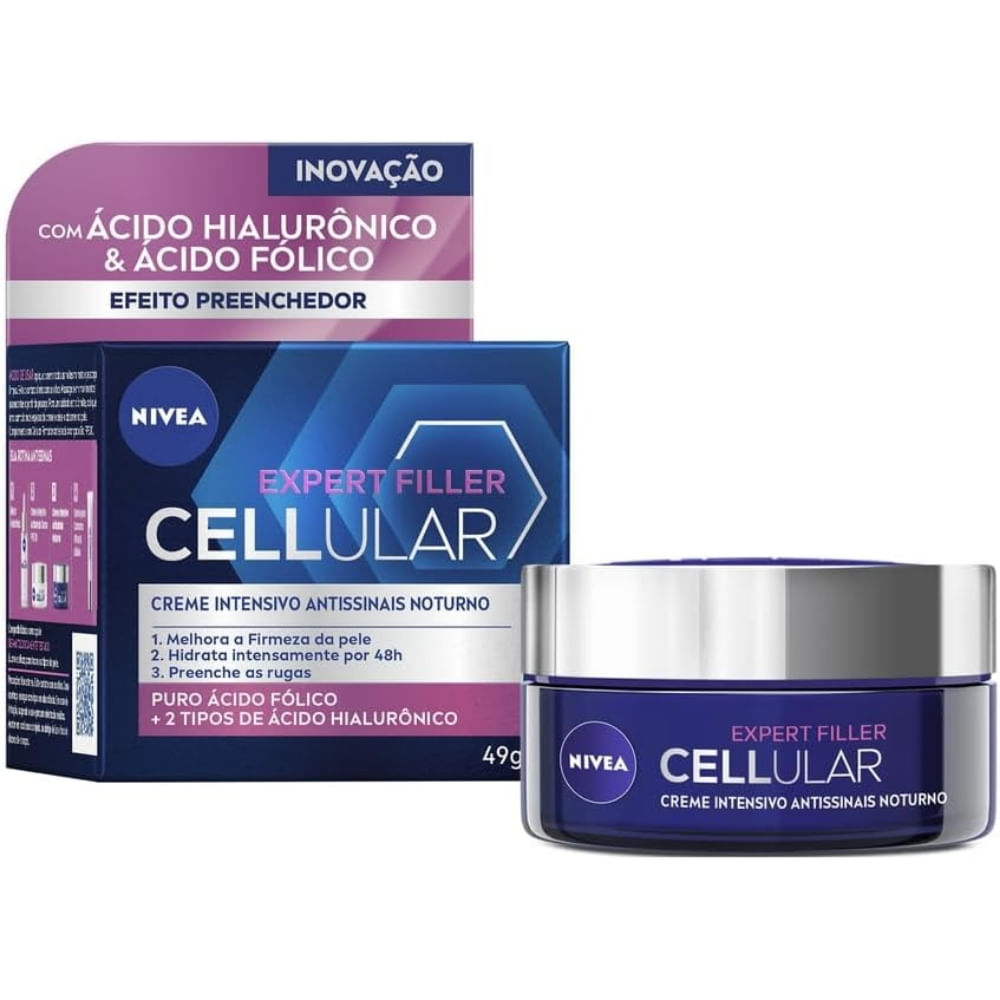 Creme Facial Antissinais Nivea Expert FILLER Cellular NOITE - Antirrugas / 49 g