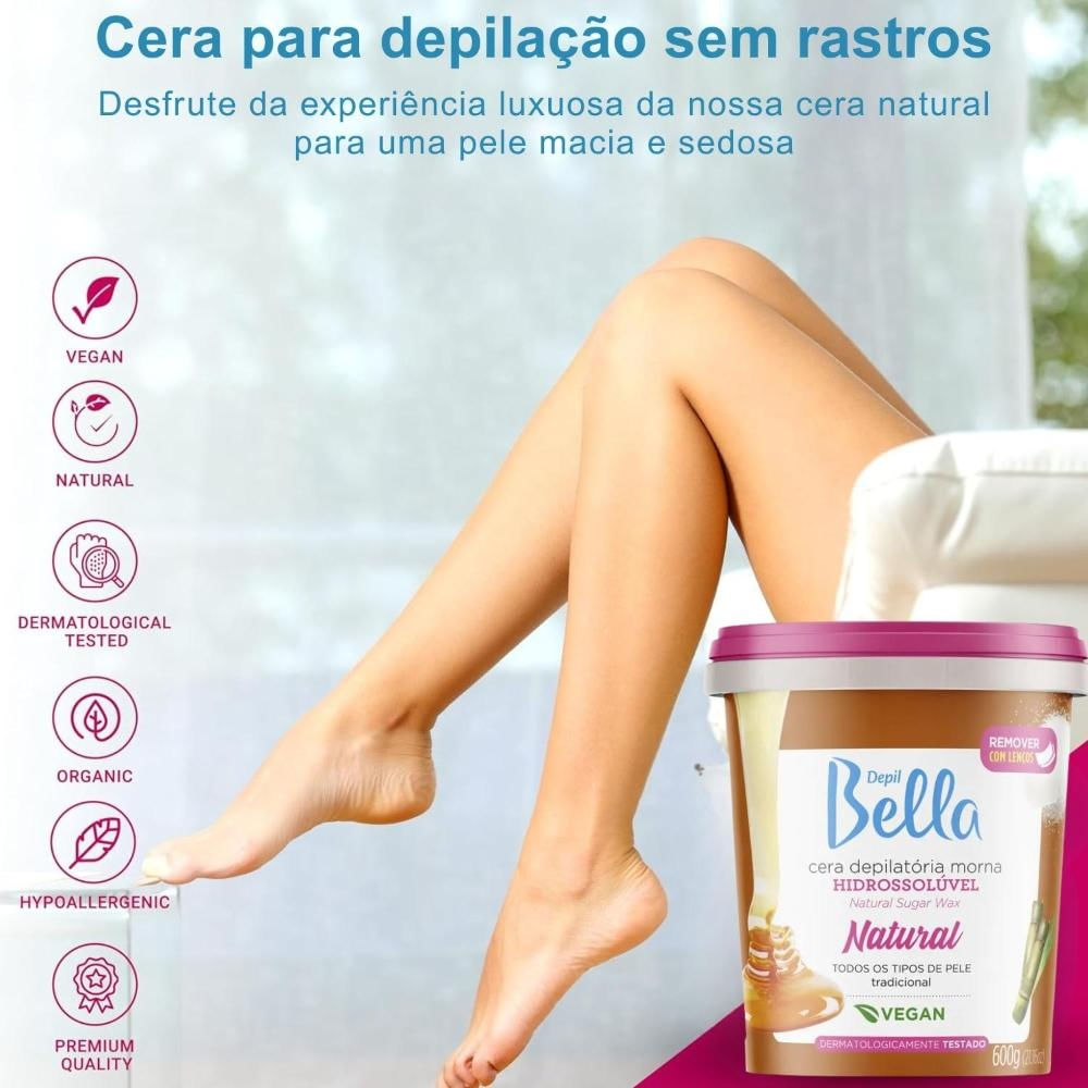 Cera Natural Hidrossoluvel Morna Depil Bella 600g - Época Cosméticos