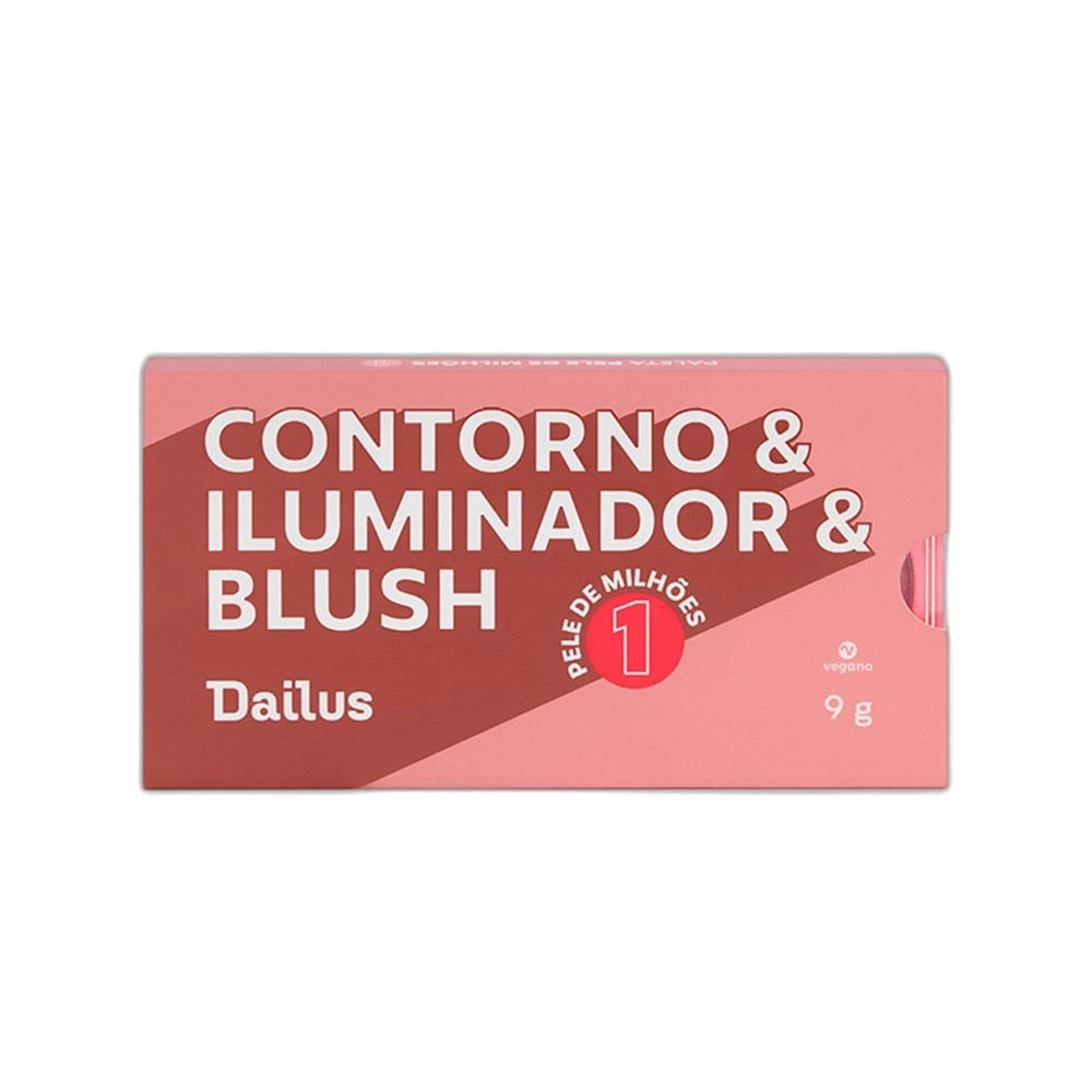Paleta Dailus Pele de Milhões Contorno + Iluminador + Blush 01