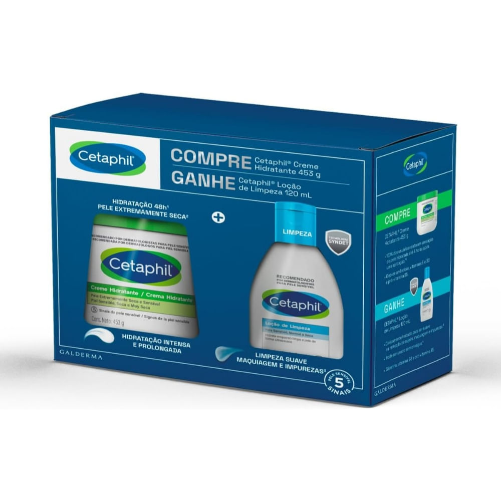 Kit Gel Creme Rapida Absorcao 453g + Locao De Limpeza 120g Cetaphil