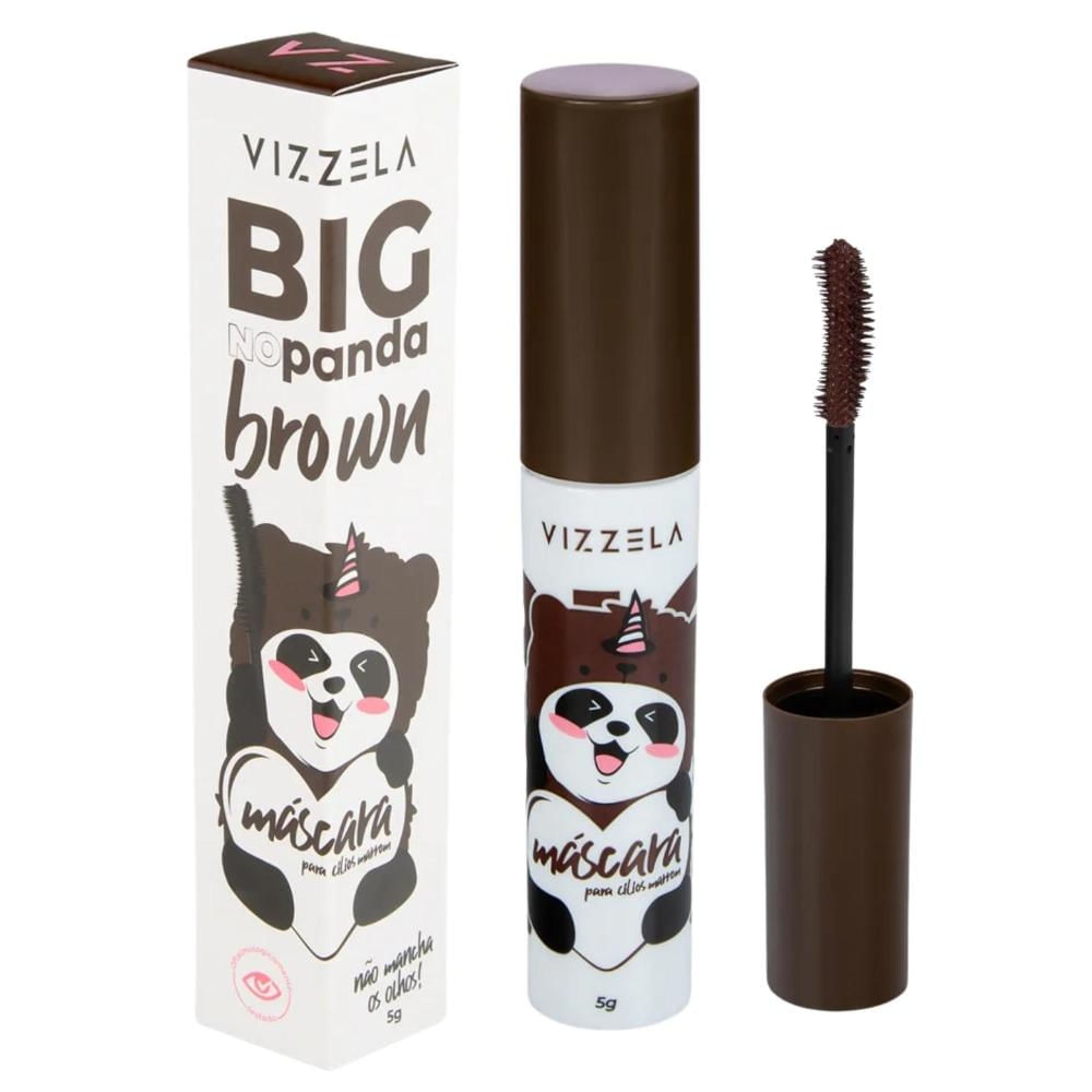 Máscara para Cílios Marrom Volume Curva Vizzela BIG No Panda