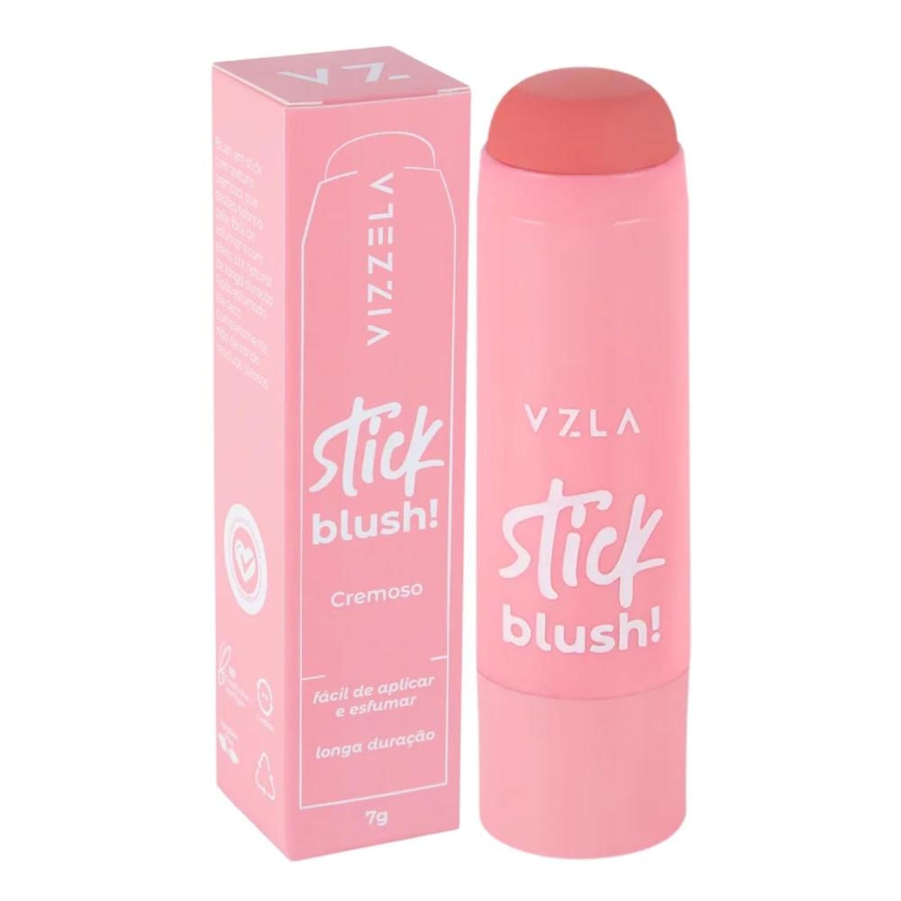 Blush Stick Cremoso Vizzela Maquiagem Vegana Cor 01