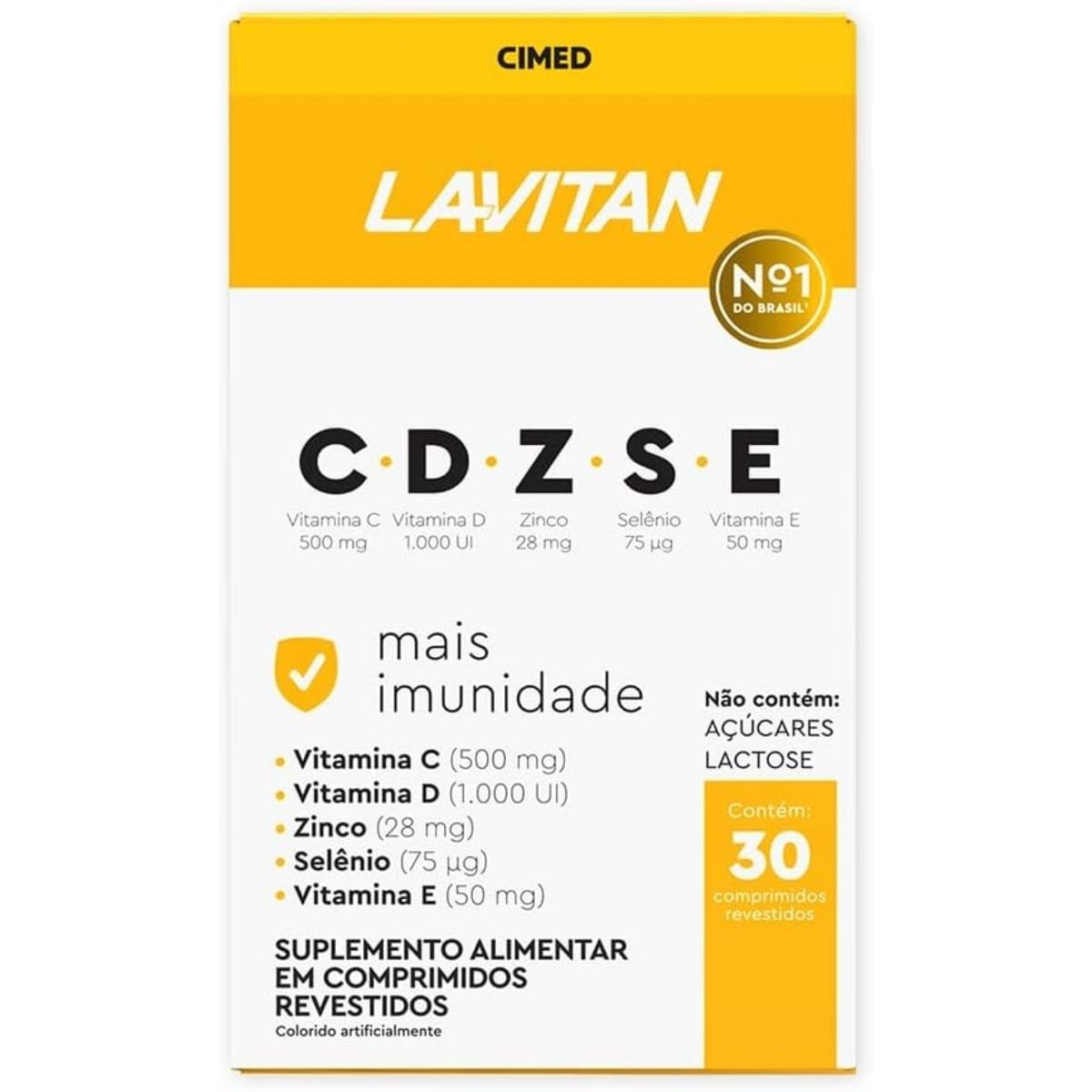 Suplemento Alimentar Lavitan Cdzse Mais Imunidade 30 Comp.  Sem Sabor