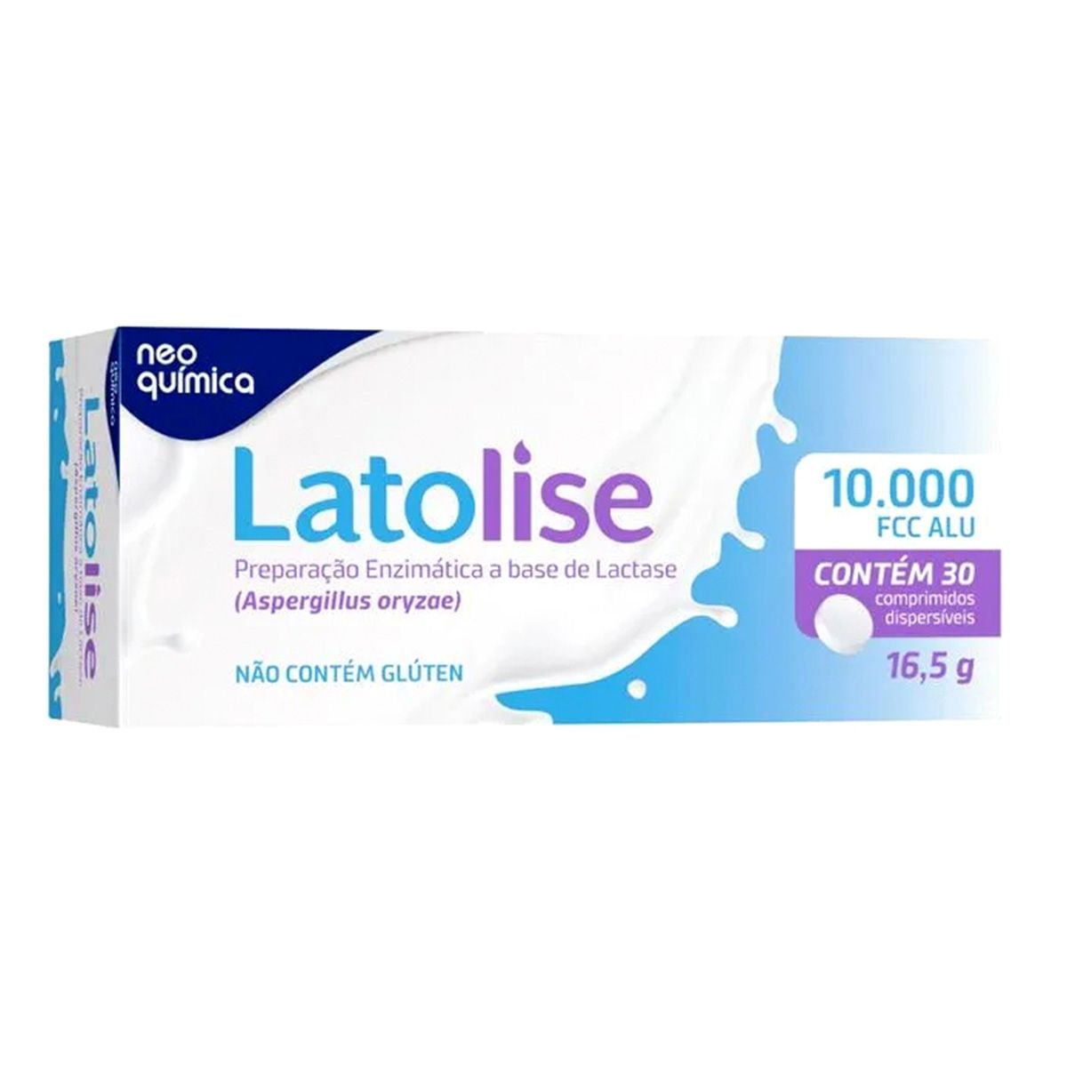 Latolise Preparação enzimática à base de lactase 10.000 FCC 30 Comprimidos