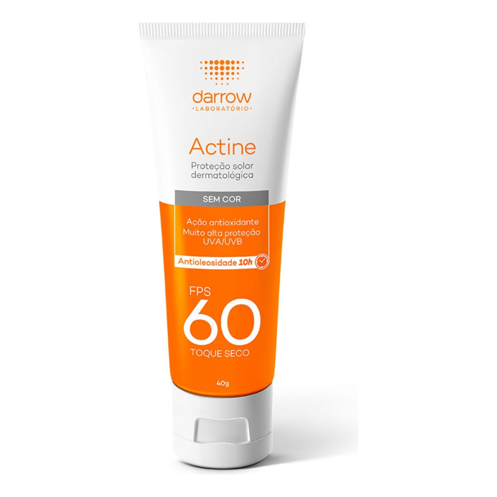 Protetor Solar Facial Actine Toque Seco Antioleosidade 60fps