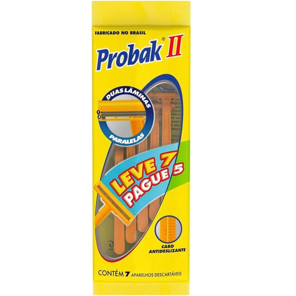 Aparelho de Barbear Probak II Descartável 7 Unidades