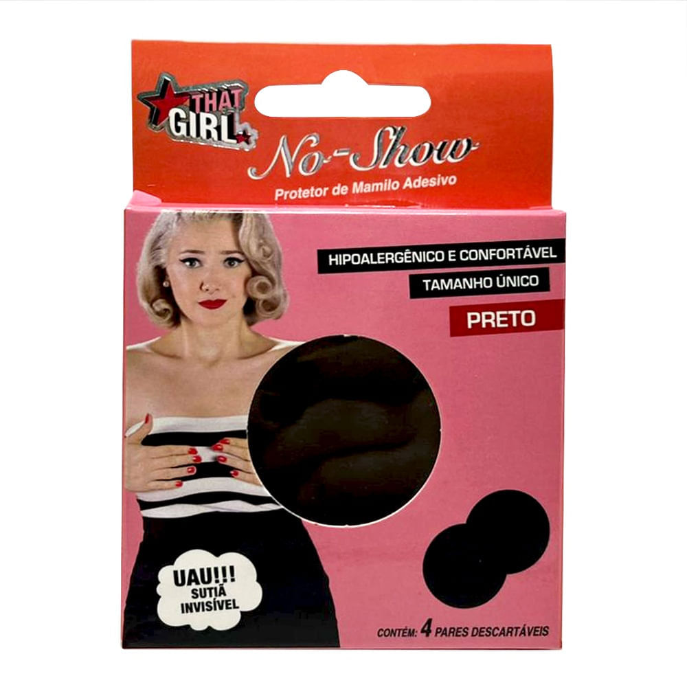 Protetor Para Seios Adesivo That Girl Cor Preto