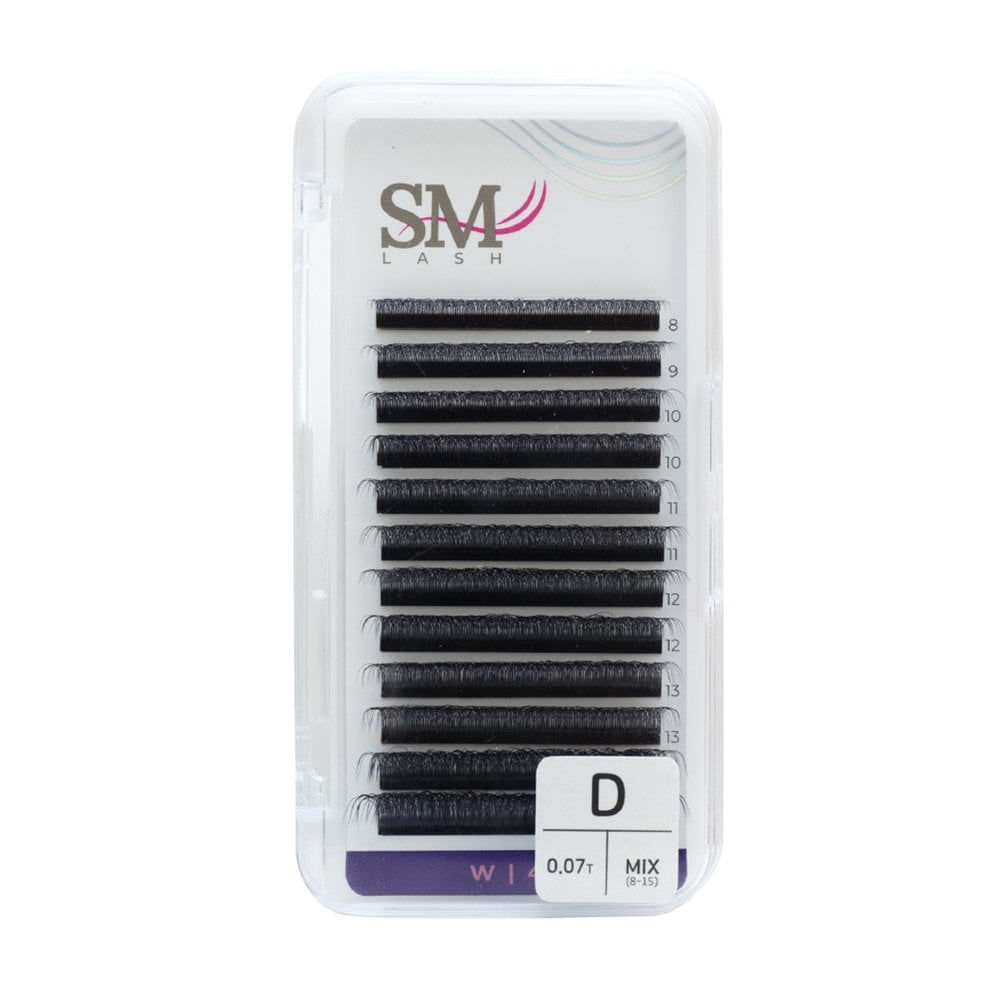 Cílios para Alongamento Sm Lash 4D D 0.07 Mix 1 (8 12)