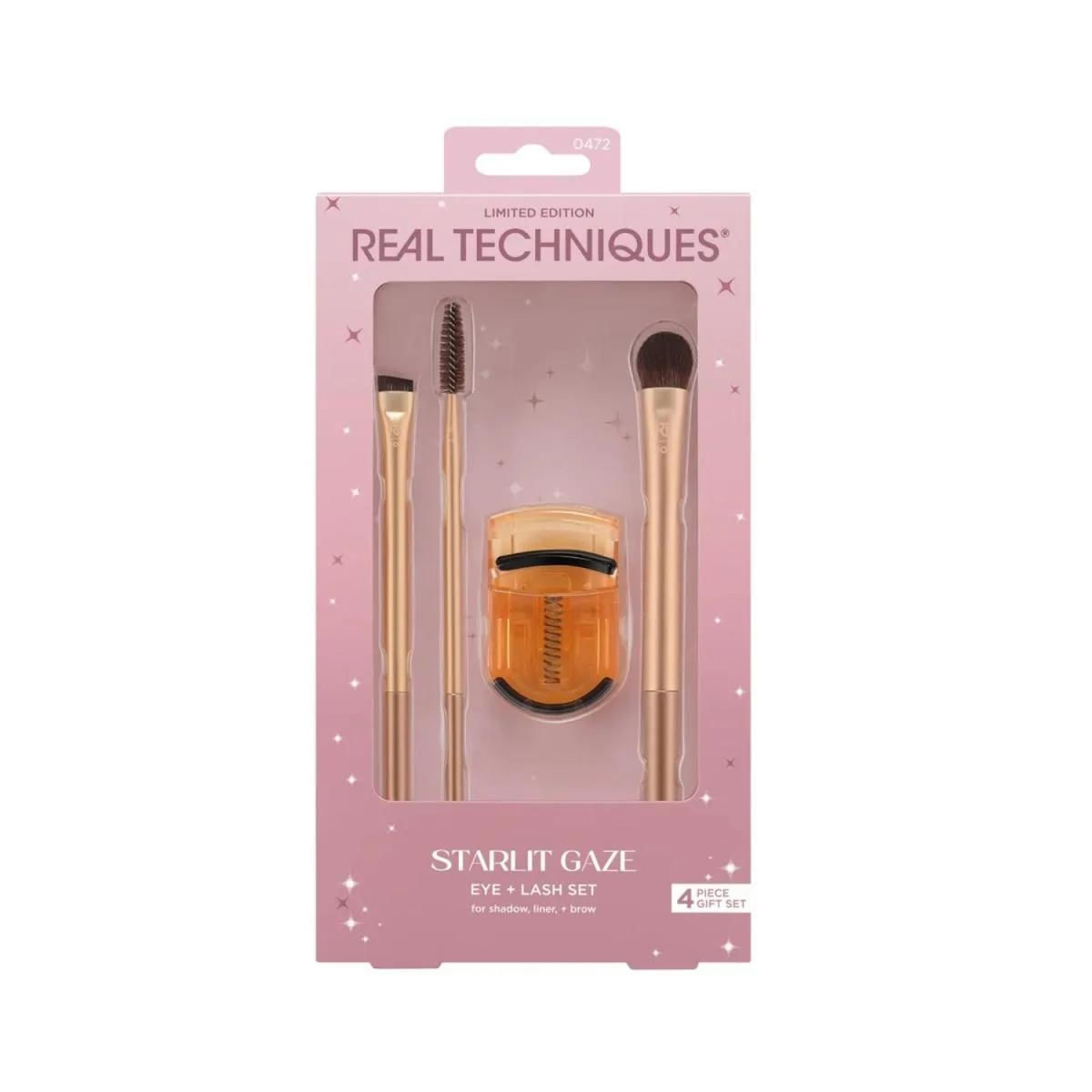 Real Techniques Edição Limitada Kit Starlit Gaze Pincéis para Olhos e Curvador de Cílios