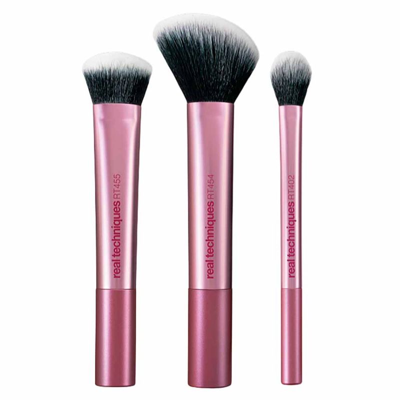 Brush3点セット【rk0905】 Real Techniques Peak Cheek Brush Kit com 3 Pincéis - Época Cosméticos