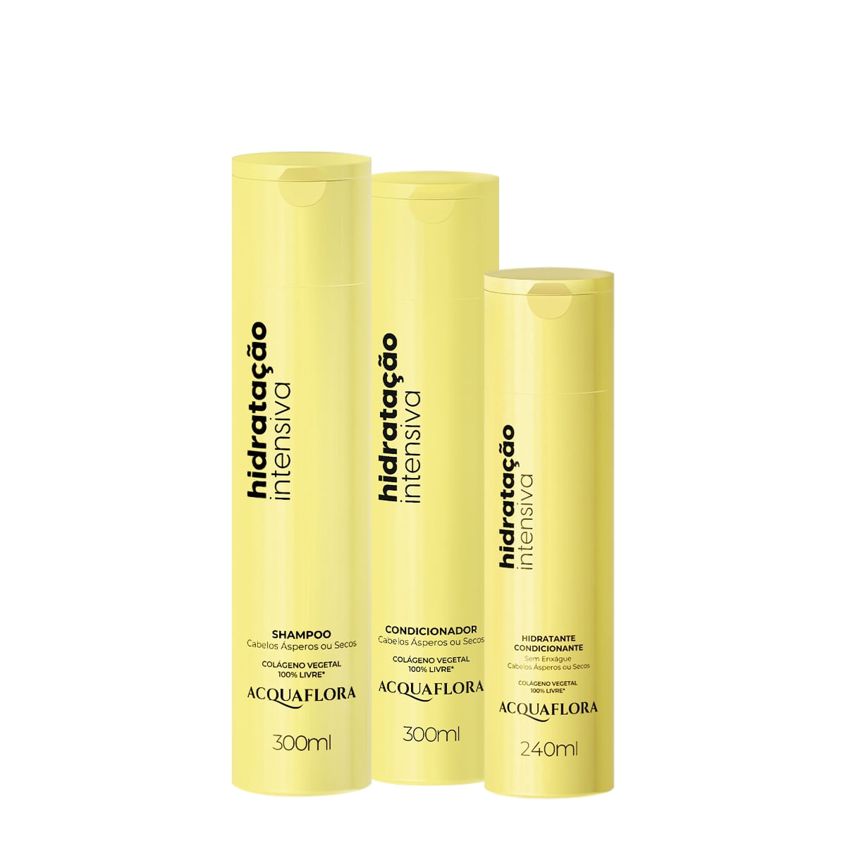 Acquaflora Hidratação Intensiva Shampoo+Condicionador 300ml+Hidrat. s/ Enxague 240ml