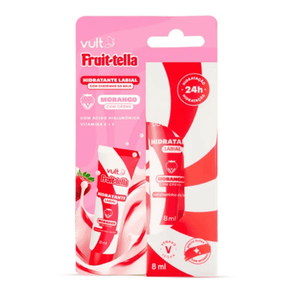 Hidratante Labial Vermelho Morango com Creme Vult&Fruit-Tella 8 ml