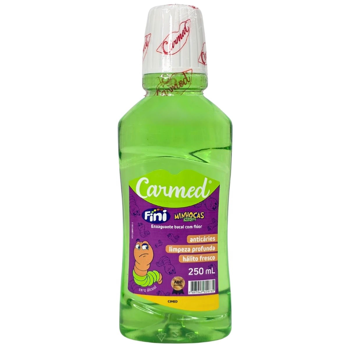 Enxaguante Bucal Minhocas Azedinhas Com Flúor Zero Álcool Fini Carmed Cimed 250ml