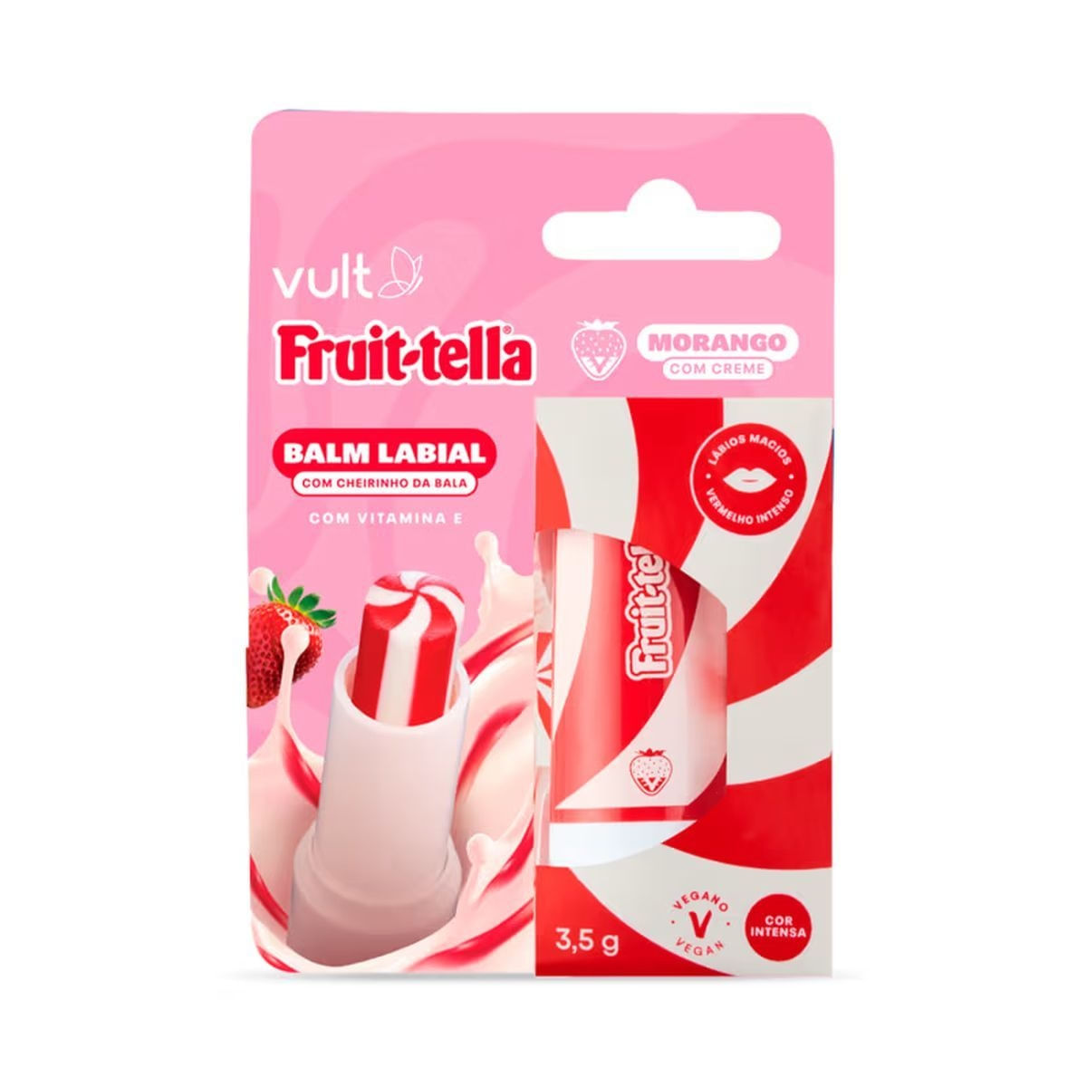 Balm Labial Vermelho Morango com Creme Vult&Fruit-tella® 3,5g