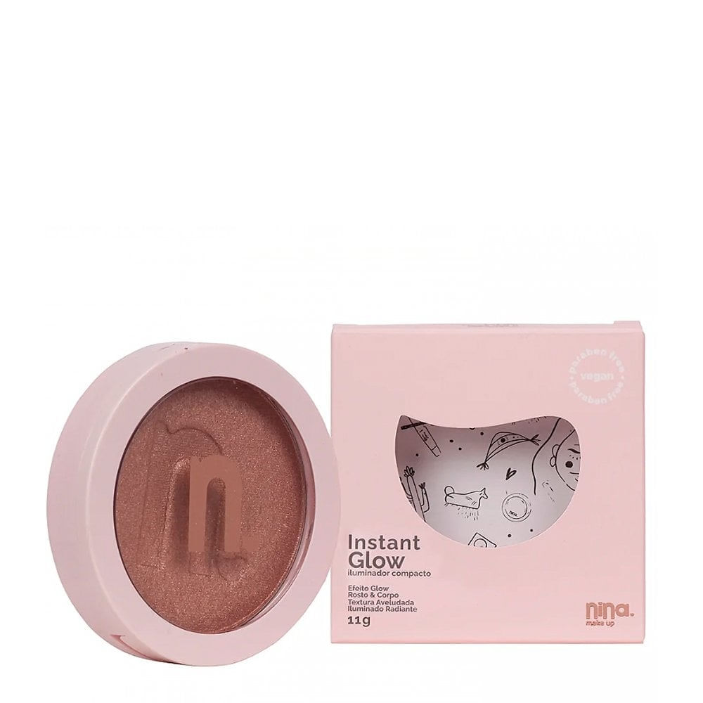 Iluminador Compacto Nina Make Up Instant Glow Gold 01