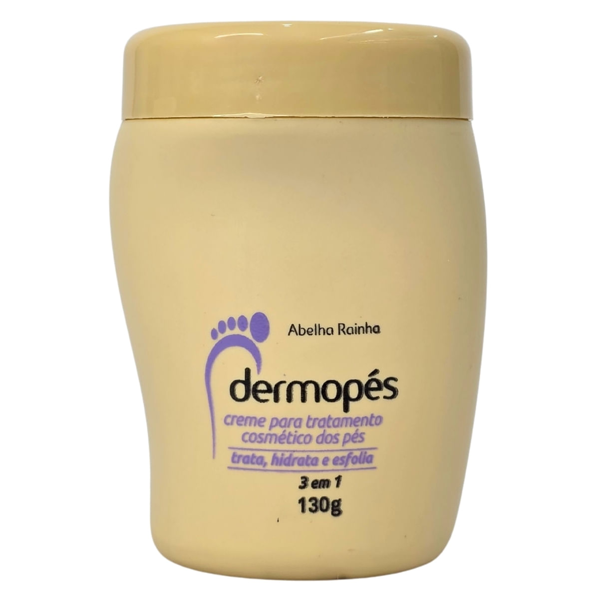 Creme de Tratamento Para Os Pés 3 em 1 Trata, Hidrata e Esfolia Dermopés Abelha Rainha 130g