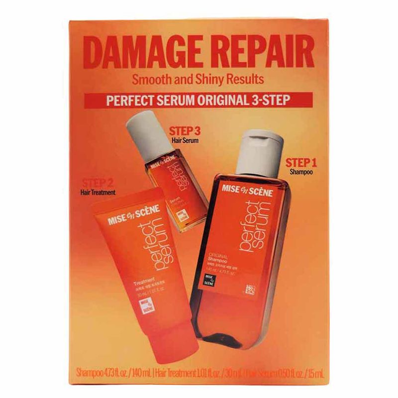 Damage Repair Mise en Scene Kit Shampoo + Máscara de Tratamento +