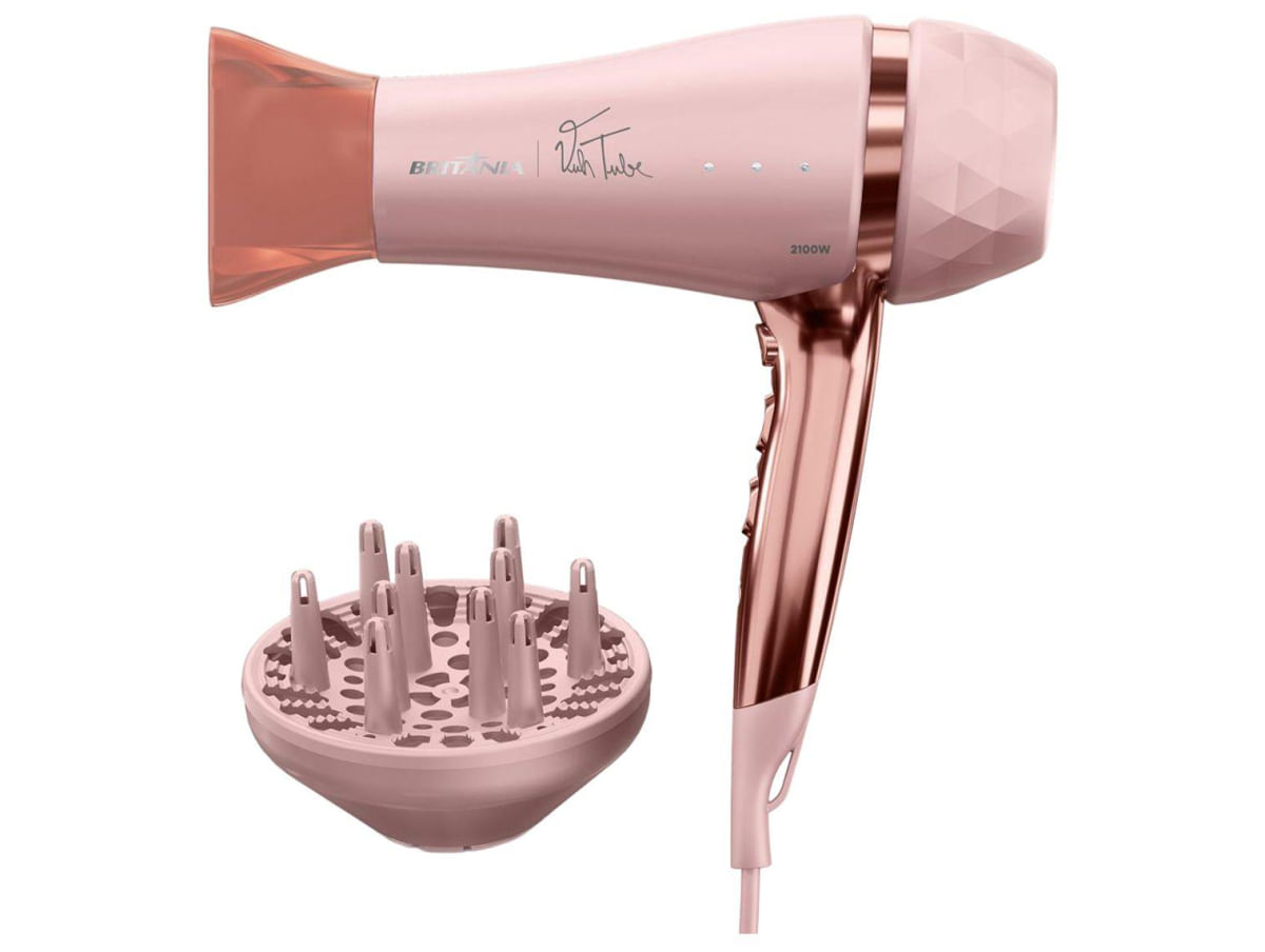 Secador de Cabelo Britânia Íon Tourmaline Rosa 2100W 2 Velocidades BSC21A