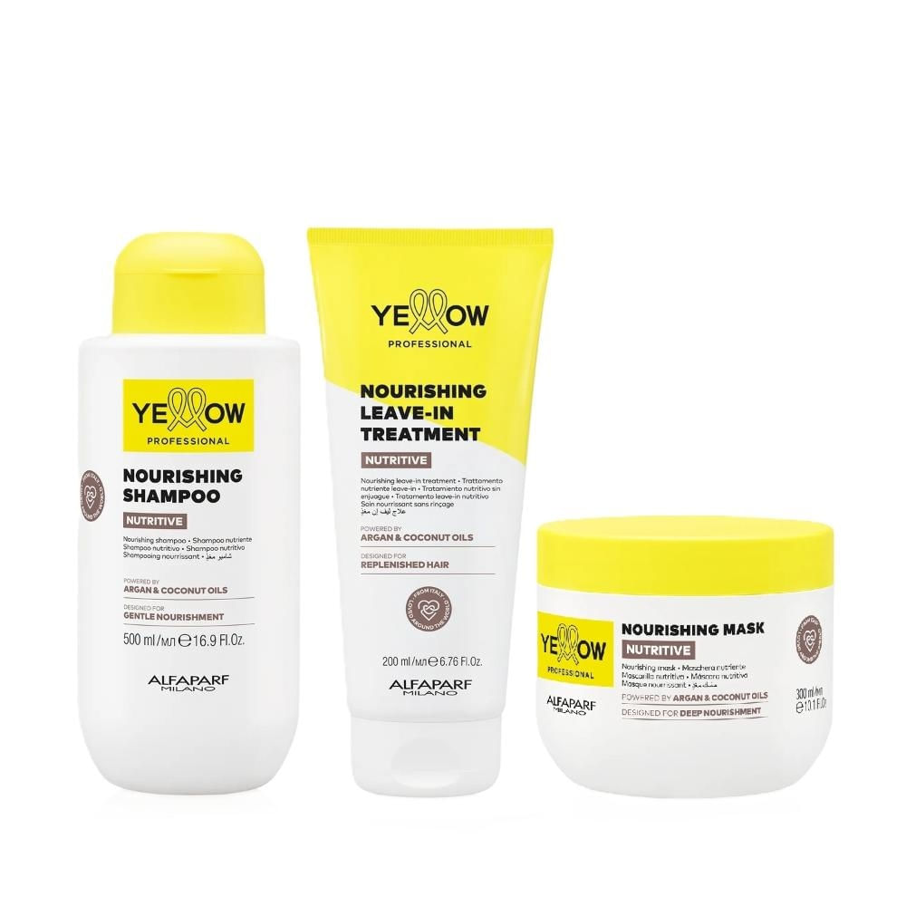 Kit Yellow Nutritive Tratamento Nutritivo - Shampoo 500ml  + Máscara 300ml + Leave-In 200ml