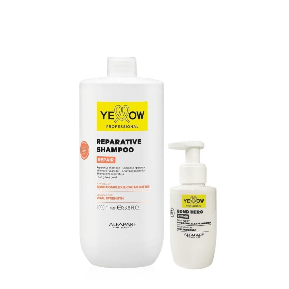 Kit Yellow Repair Tratamento Reparador - Shampoo 1L + Bond Hero 100ml