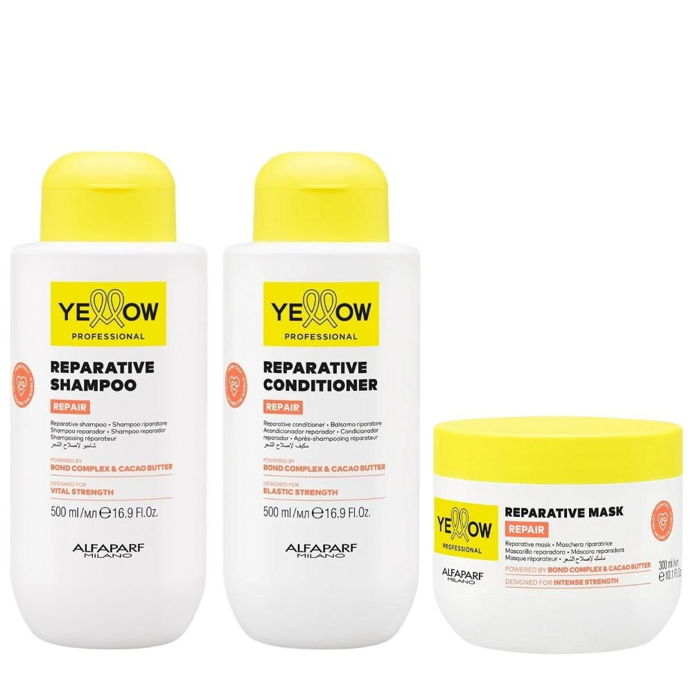 Kit Yellow Repair Tratamento Reparador - Shampoo & Condicionador 500ml + Máscara 300ml