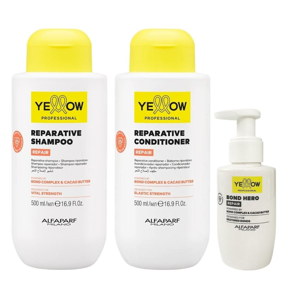 Kit Yellow Repair Tratamento Reparador - Shampoo & Condicionador 500ml + Bond Hero 100ml