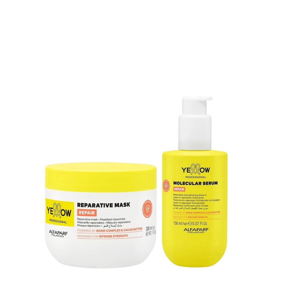 Kit Yellow Repair Tratamento Reparador - Máscara 300ml + Sérum Capilar 150ml