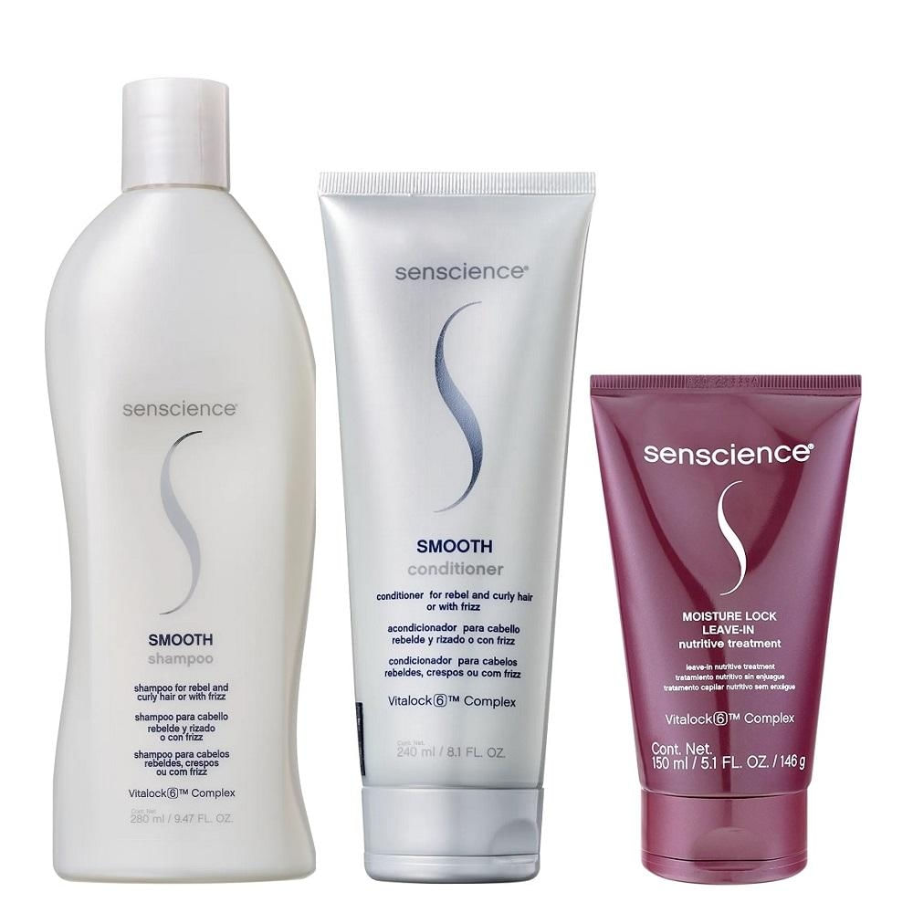 Kit Senscience Smooth - Shampoo 280ml & Condicionador 240ml + Moisture Lock Leave-In 150ml