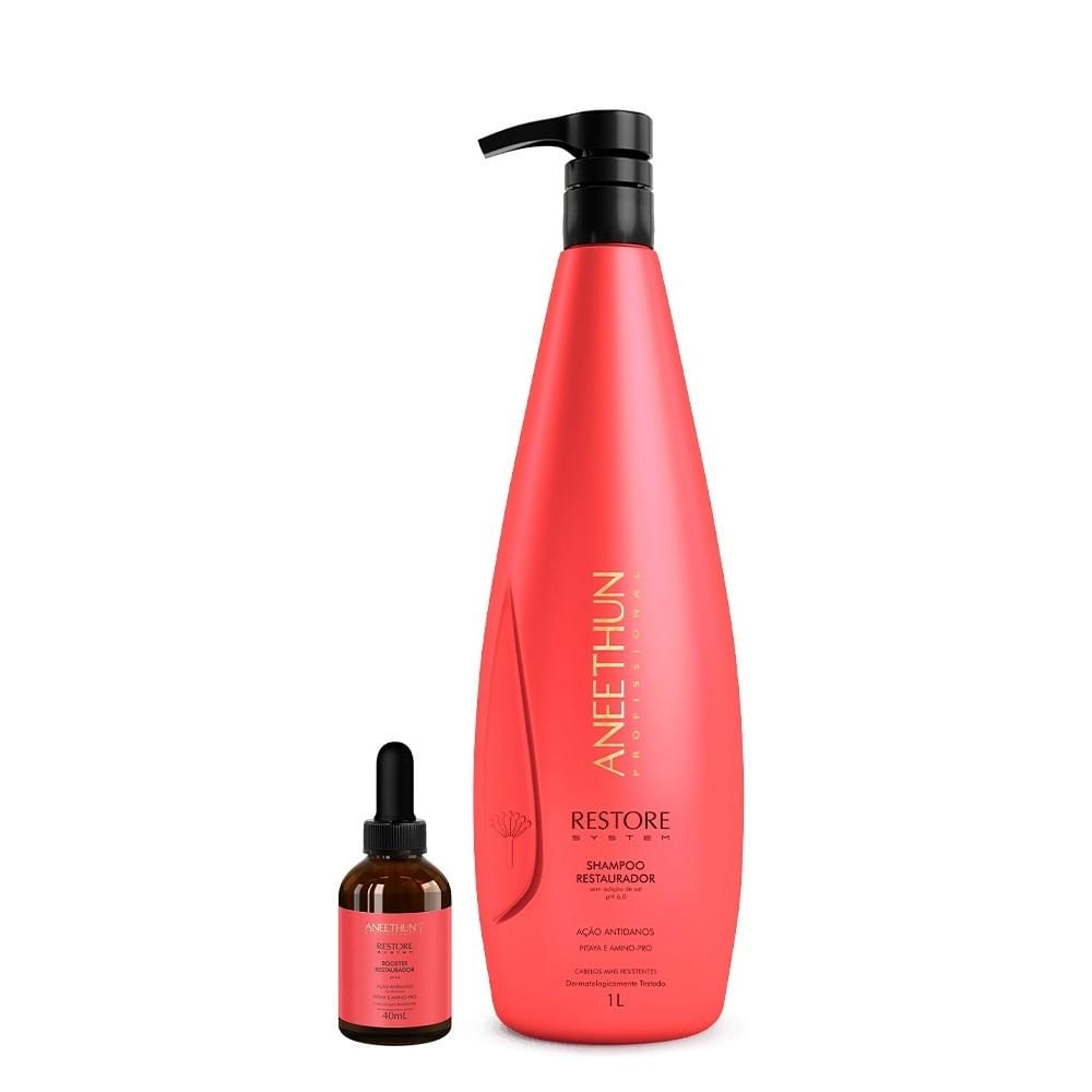 Kit Aneethun Restore System - Shampoo 1L + Booster Capilar 40ml