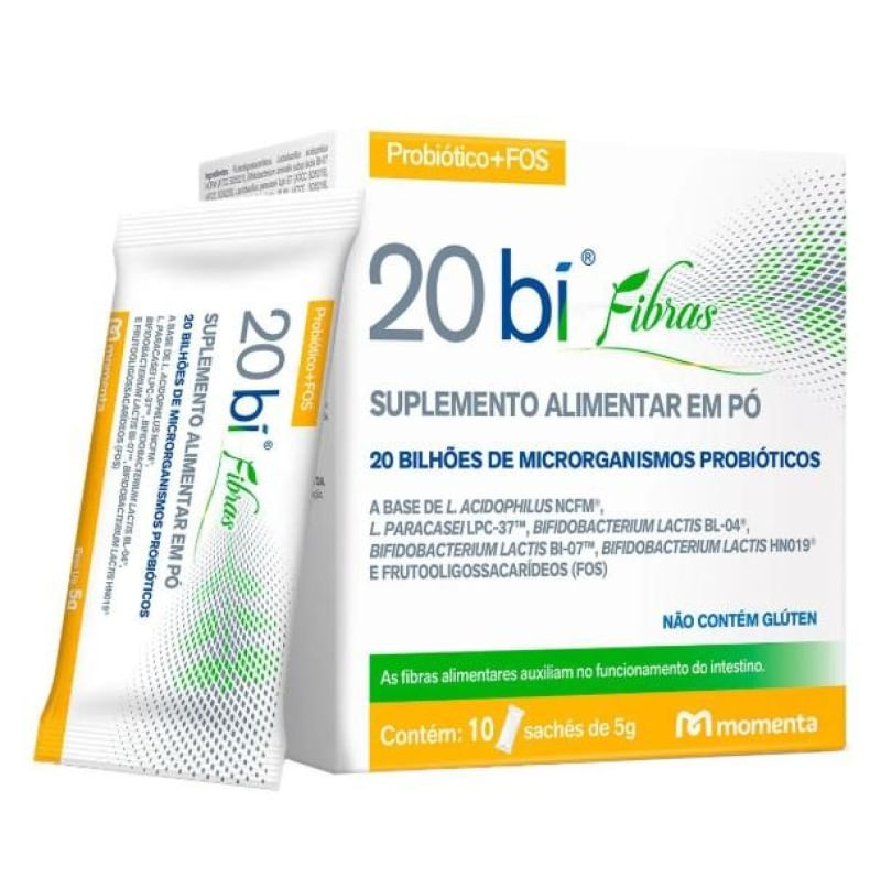 20bi Fibras Suplemento Alimentar Probiótico Momenta 10 sachês