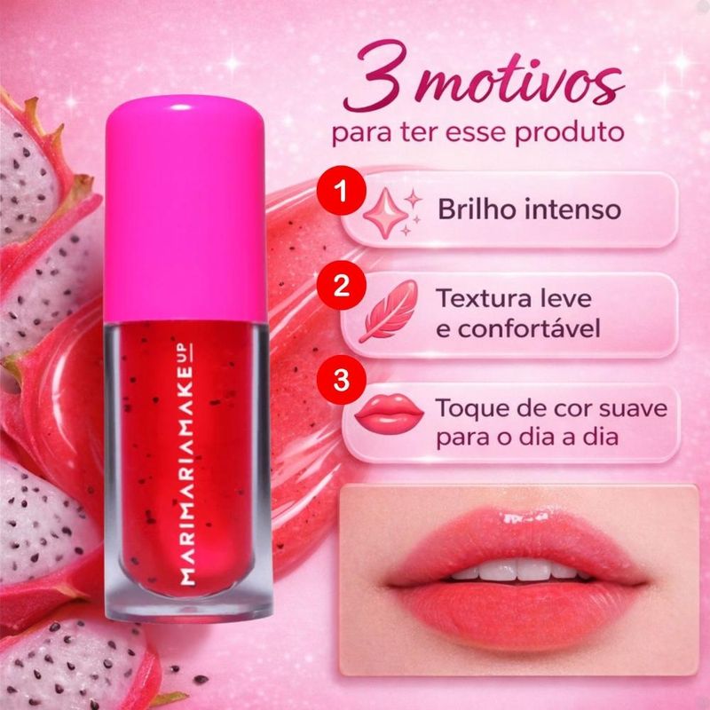 リップケア maria Lip Oil Mari Maria Makeup Lip Juice Pitaya - Época Cosméticos
