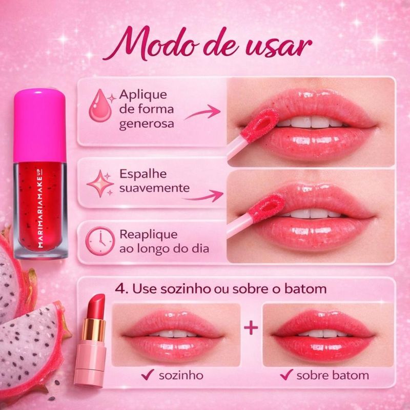 Lip Oil Mari Maria Makeup Lip Juice Pitaya - Época Cosméticos