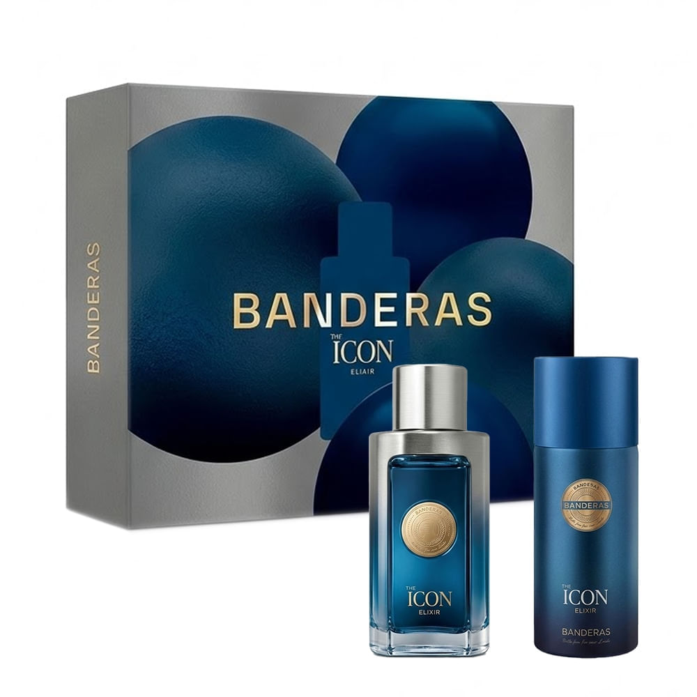 Kit banderas the icon elixir masculino - edp 100ml + deo 150ml
