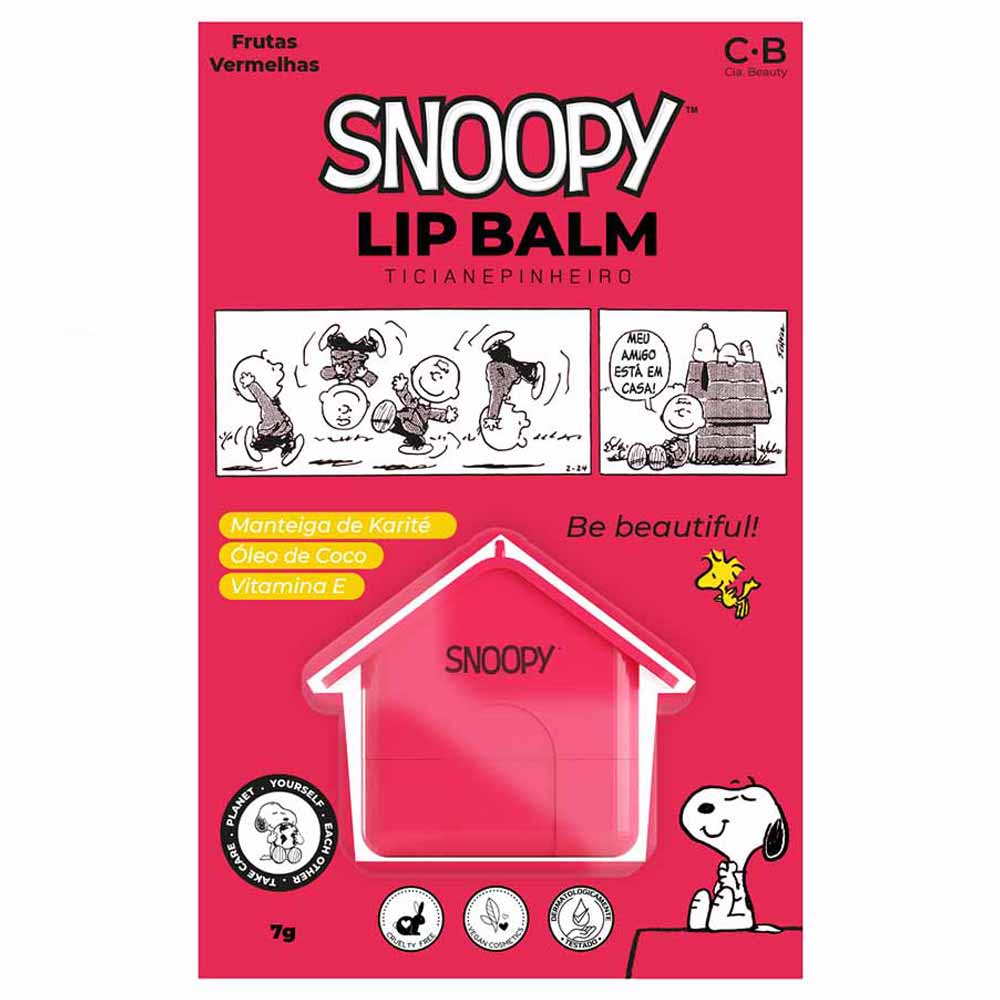 Lip Balm Cia Beauty Snoopy Ticiane Pinheiro Frutas Vermelhas