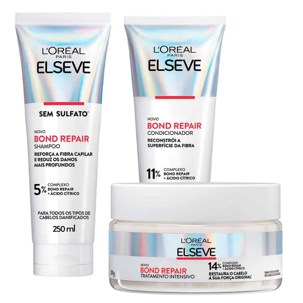 Kit Bond Repair Shampoo + Cond. + Máscara | Elseve