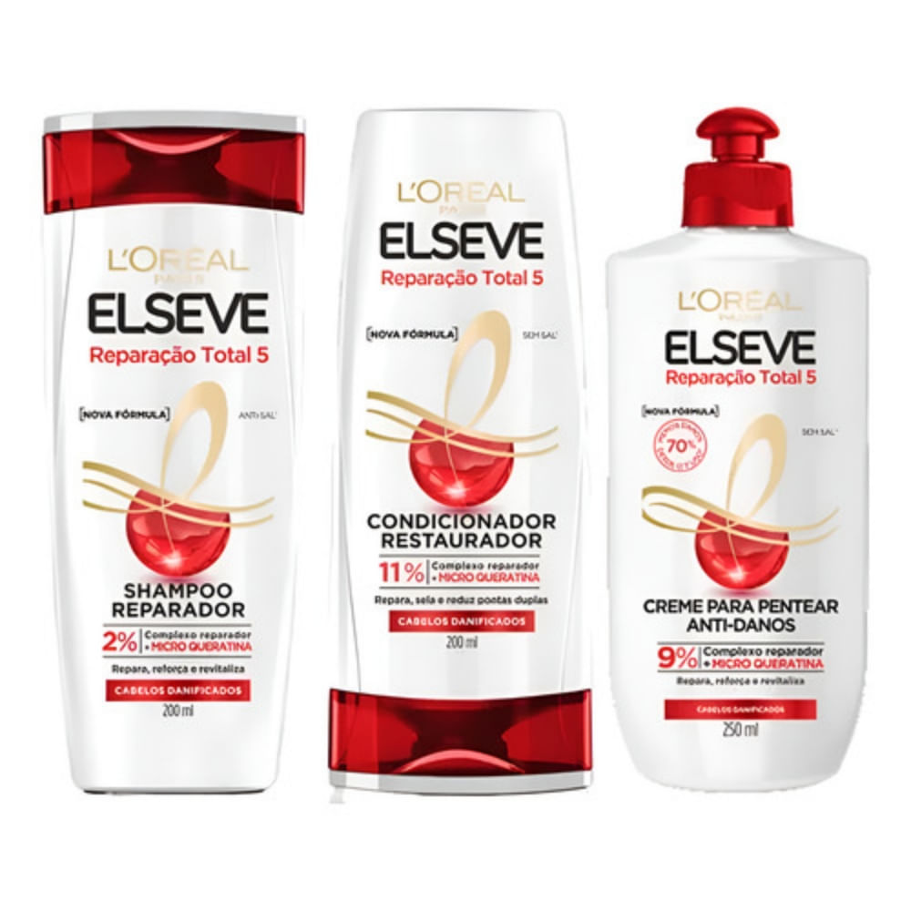 Kit Reparação Total Shamp+condic 200ml + Creme Elseve