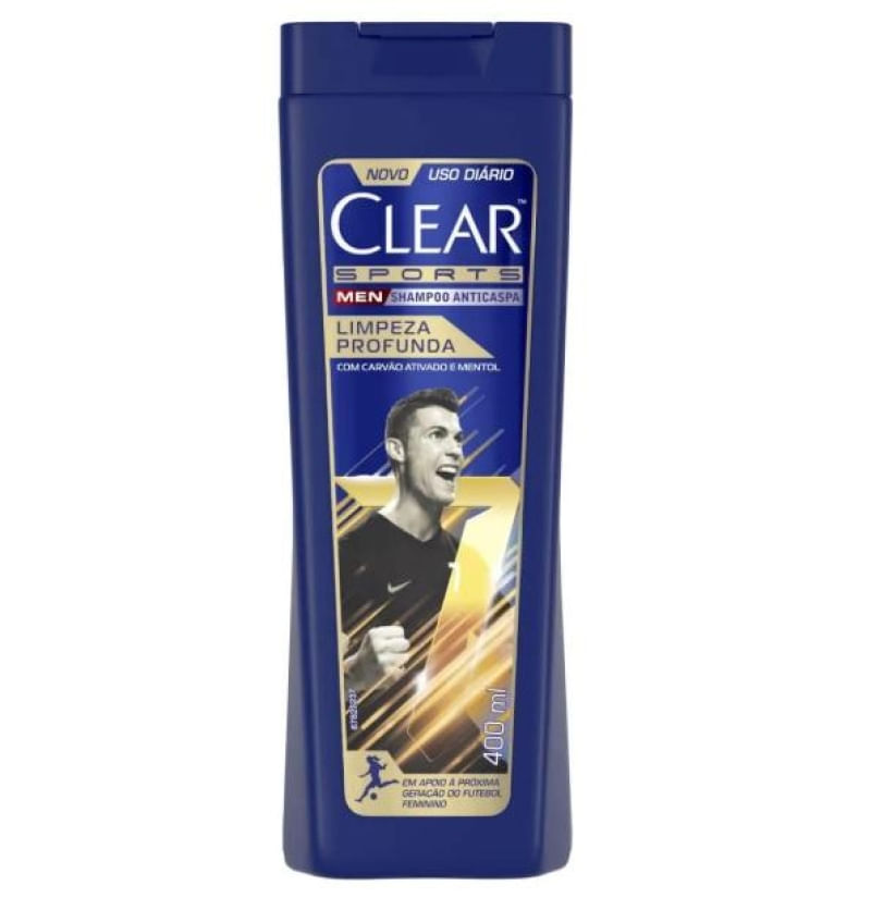 Clear Sports Shampoo Anticaspa Limpeza Profunda 400ml